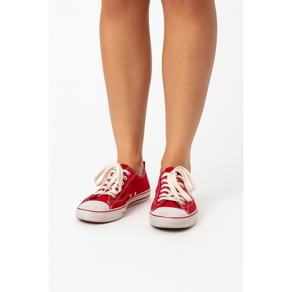Red Canvas Sneakers, Low‎ Top, Casual Shoes, Everyday Wear, Comfortable size 9